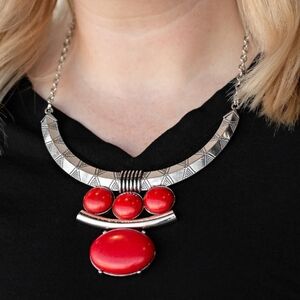 Elegant Red and Silver Necklace